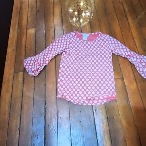Polka dot ruffled sleeved shirt long sleeved